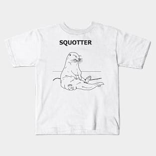 Squotter, Black on Tan Kids T-Shirt